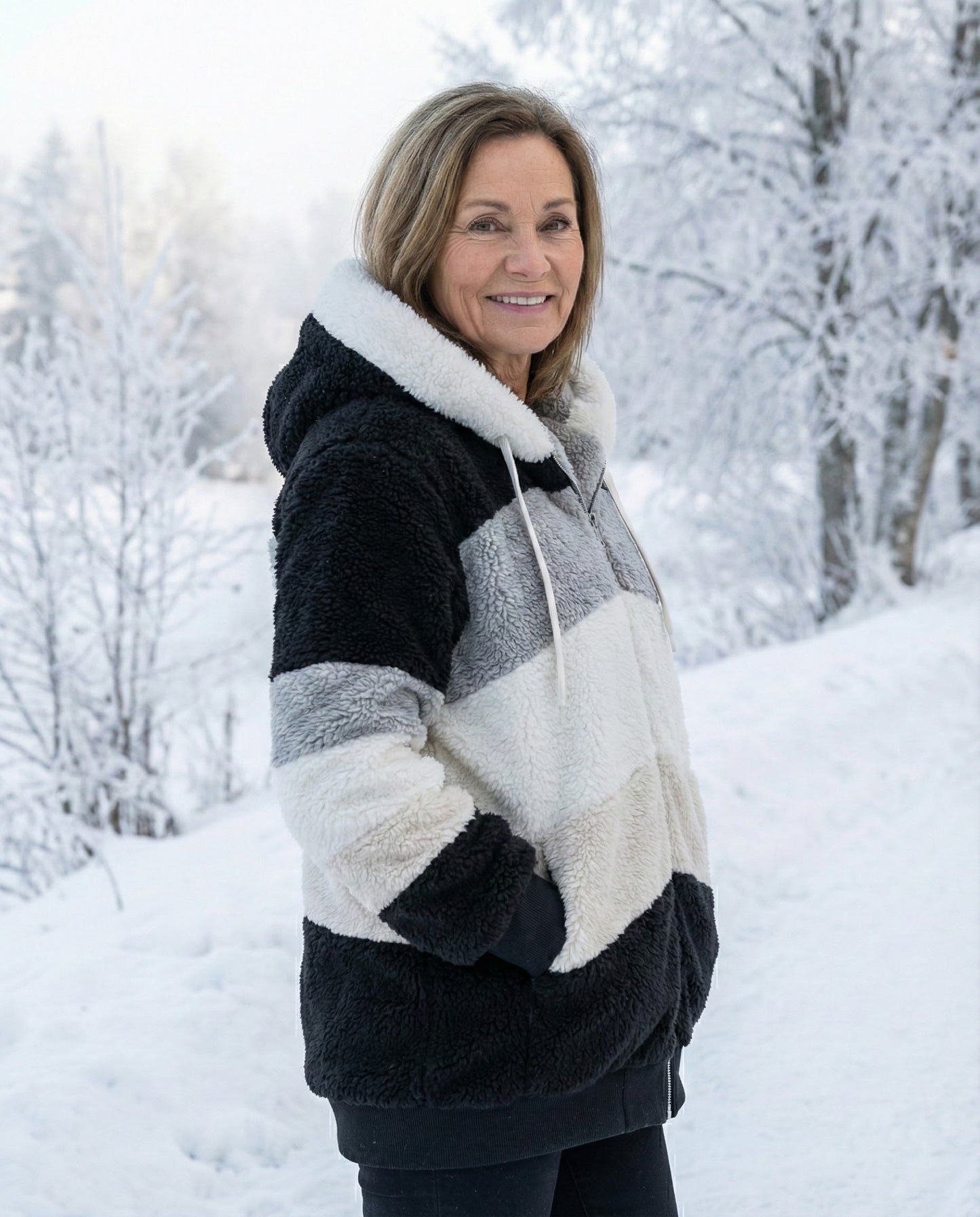 Manon | Veste Colorblock Peluche