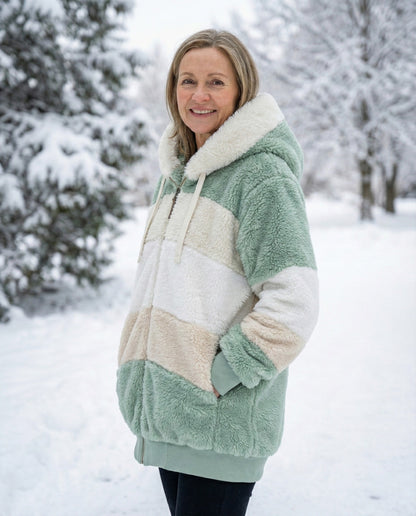 Manon | Veste Colorblock Peluche