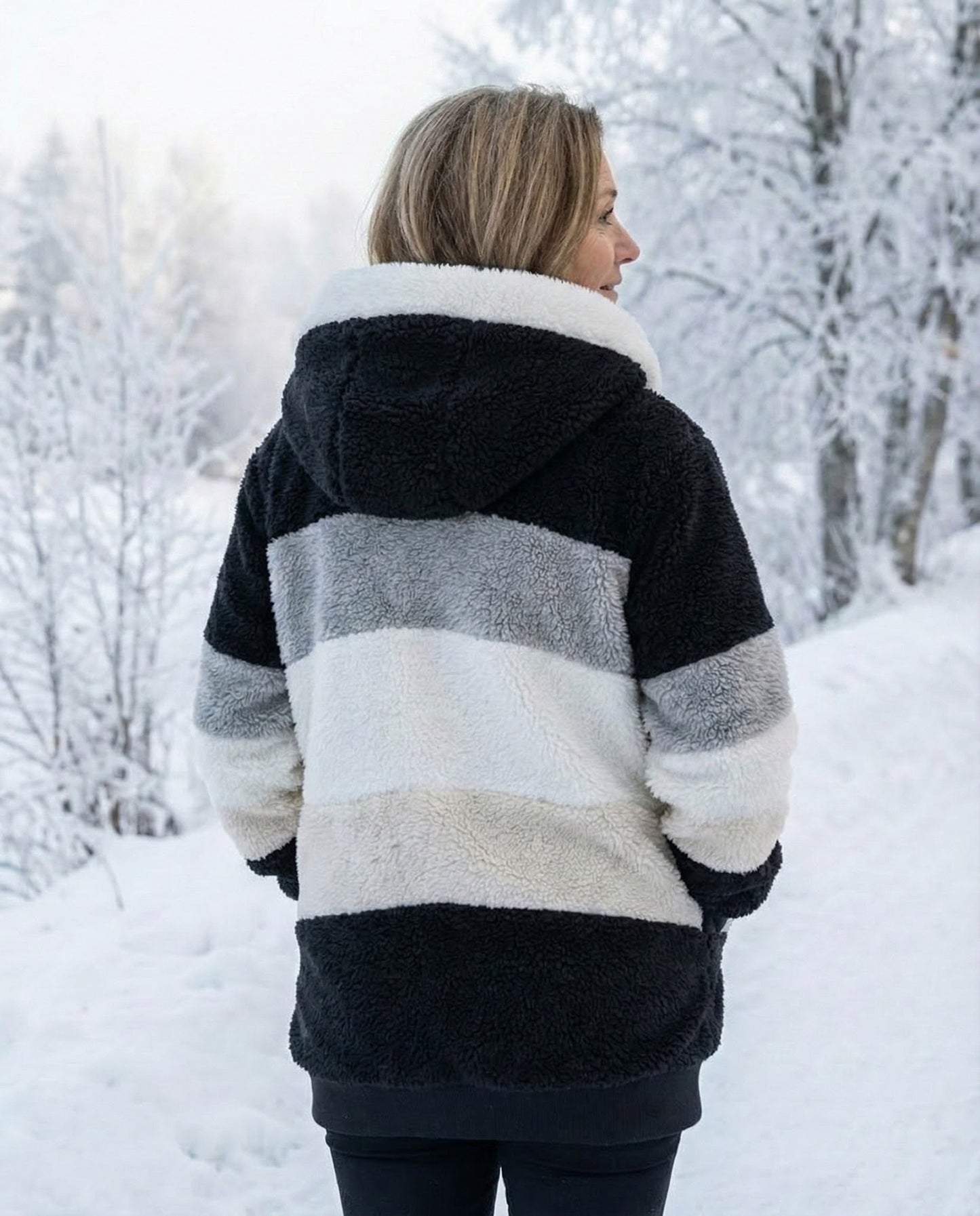 Manon | Veste Colorblock Peluche