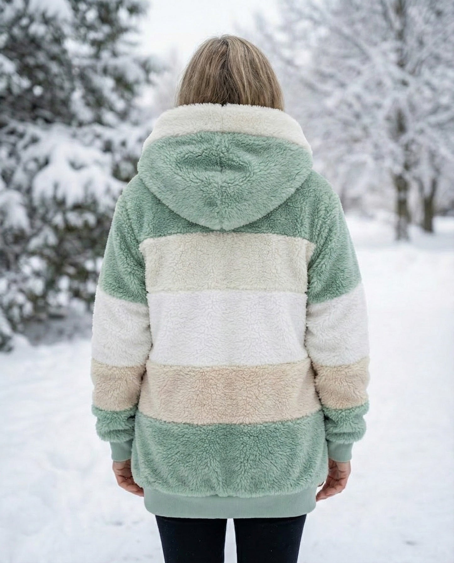Manon | Veste Colorblock Peluche