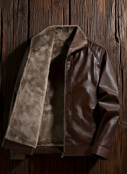 Blanche | Veste en Cuir Doublée