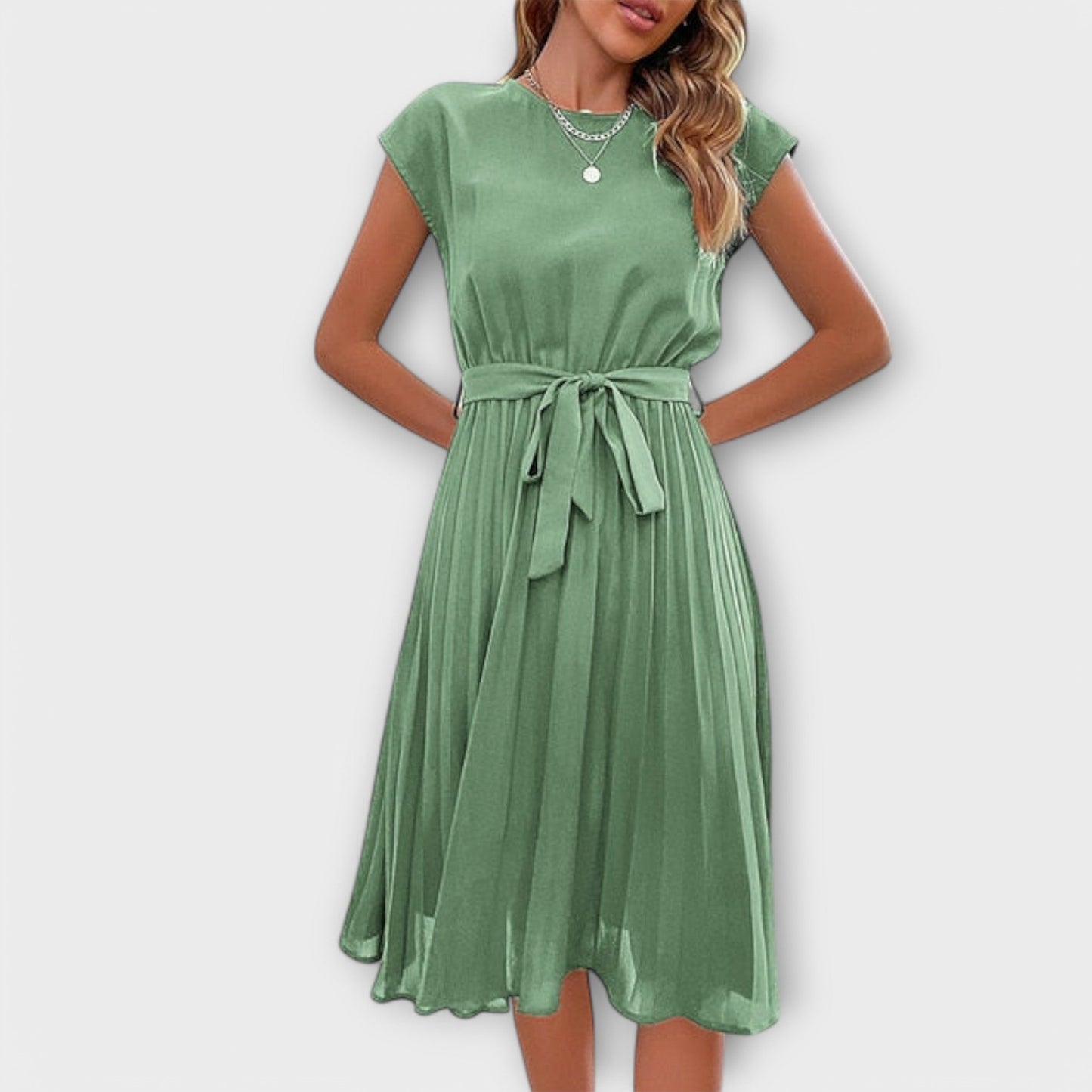 Camille | Robe Midi Plissée d'Été