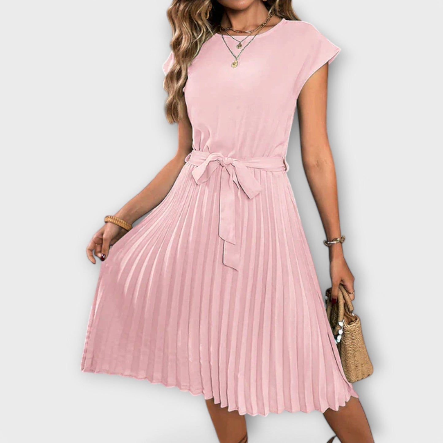 Camille | Robe Midi Plissée d'Été