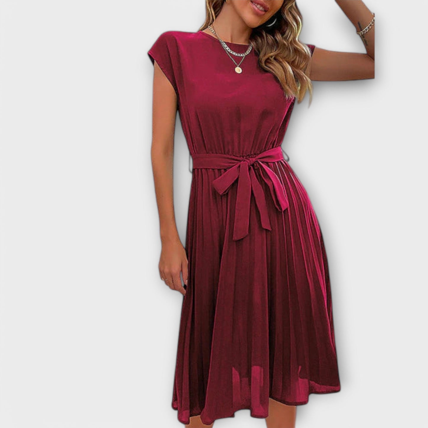 Camille | Robe Midi Plissée d'Été