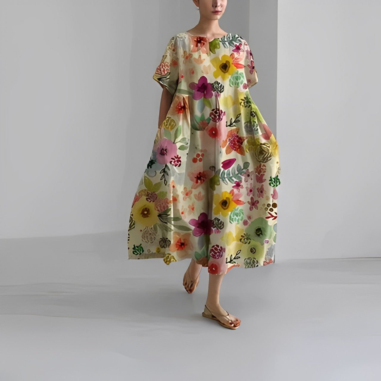 Aria | Floral Robe Mi-Longue