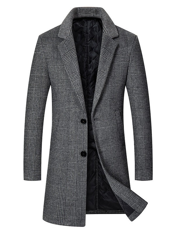 Timothée | Manteau en Laine À Carreaux Taupe