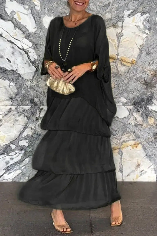 Céleste | Robe Superposée en Mousseline