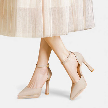 Gabrielle | Pointed Cuir Cheville-Bride Escarpins