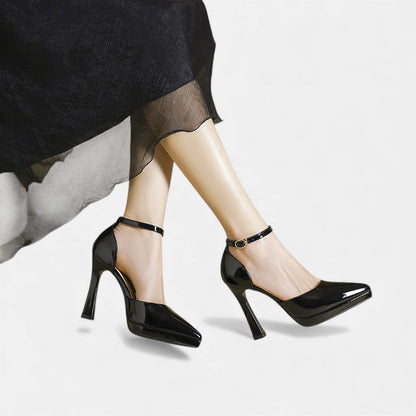 Gabrielle | Pointed Cuir Cheville-Bride Escarpins