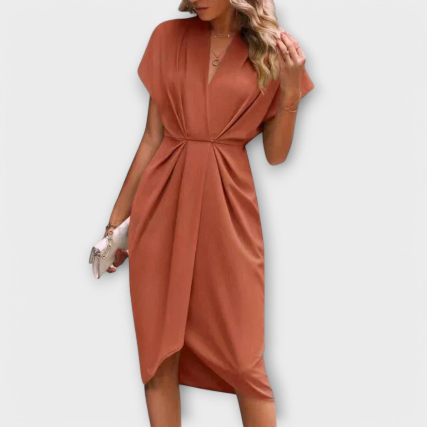 Amélie | Robe Midi à Ceinture Nouée