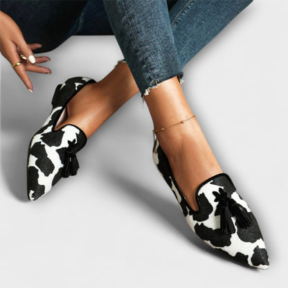 Audrey | Imprimé Animal Mocassins à Glands