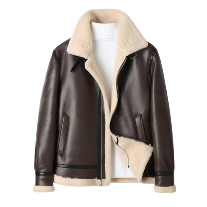 Aurèle | Veste Motard Shearling Marron