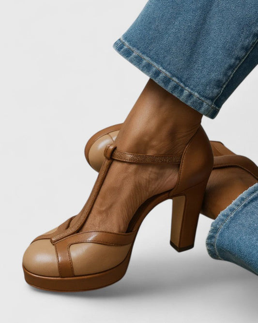 Genevieve | Bride en T Talon Blocs