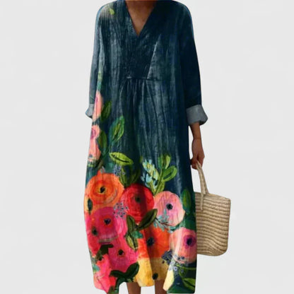 Isabella | Fluide Floral Robe Longue