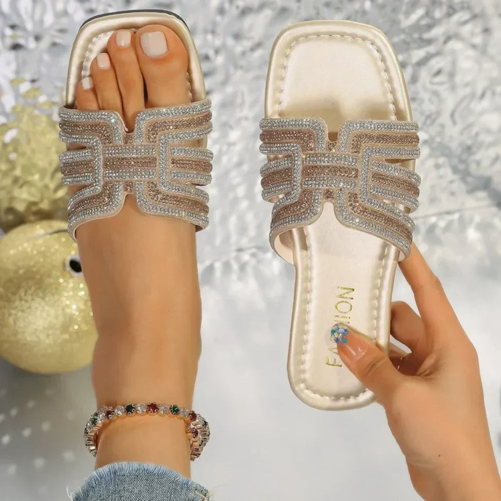 Luna | Rhinestone Slide Sandales