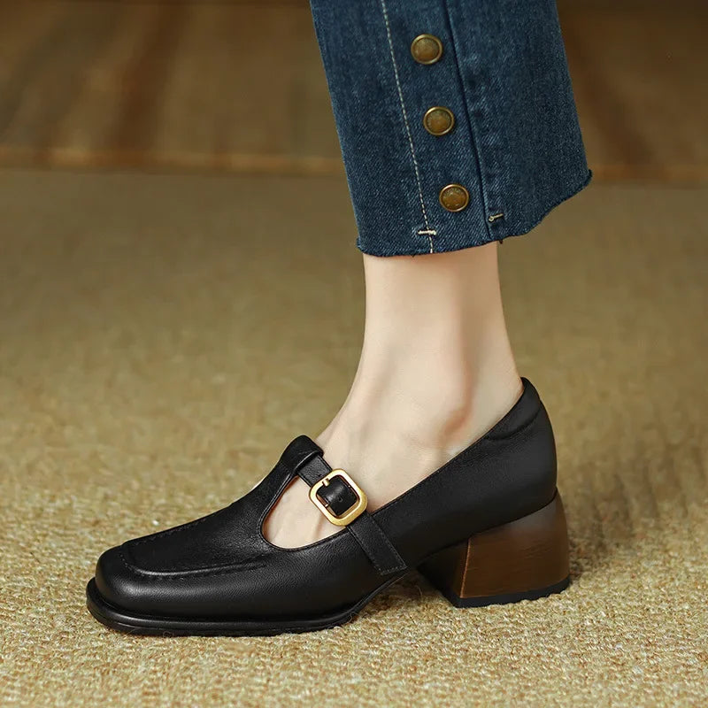 Isabella | Bride en T Talon Bloc Chaussures