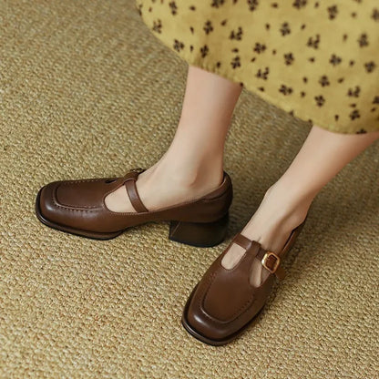 Isabella | Bride en T Talon Bloc Chaussures
