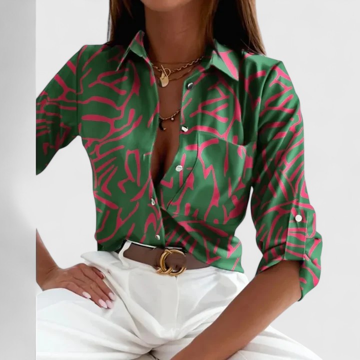 Valentina | Manches Longues Imprimé Blouse