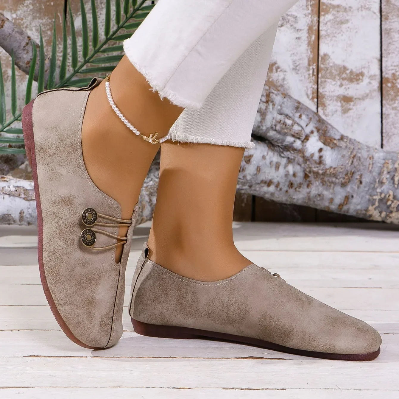 Isadora | Mocassin Suède à Boutons