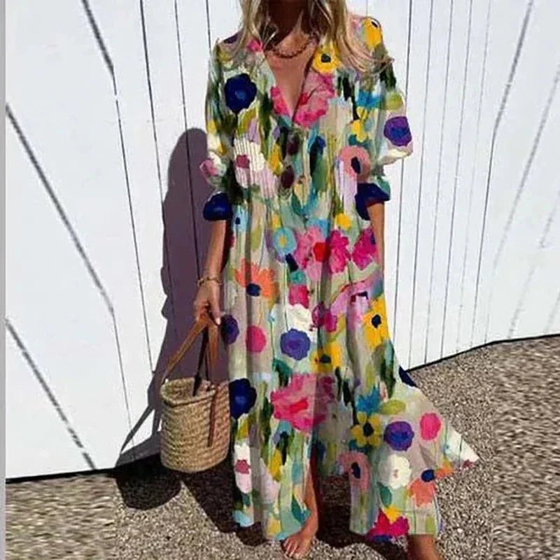 Luna | Bohème À Volants Robe Longue