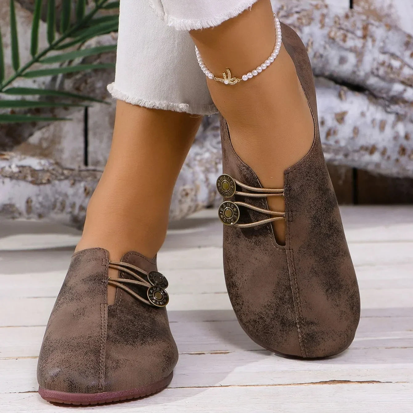 Isadora | Mocassin Suède à Boutons
