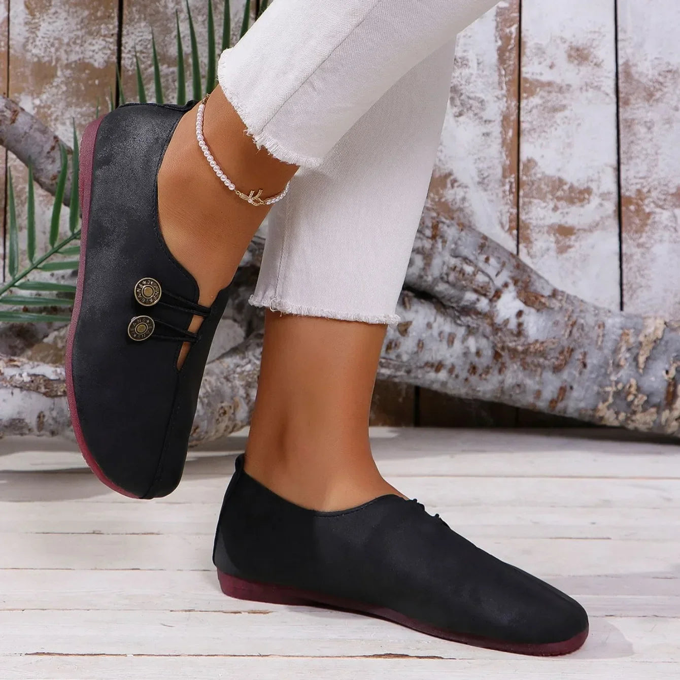 Isadora | Mocassin Suède à Boutons