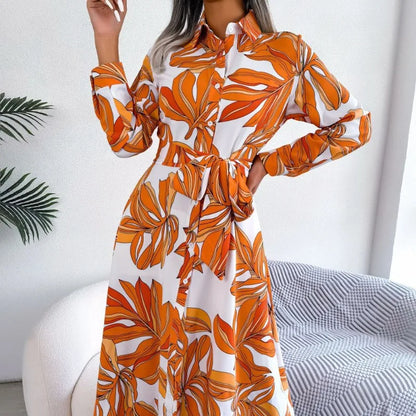 Vivienne | Floral Mi-Longue Robe Chemise