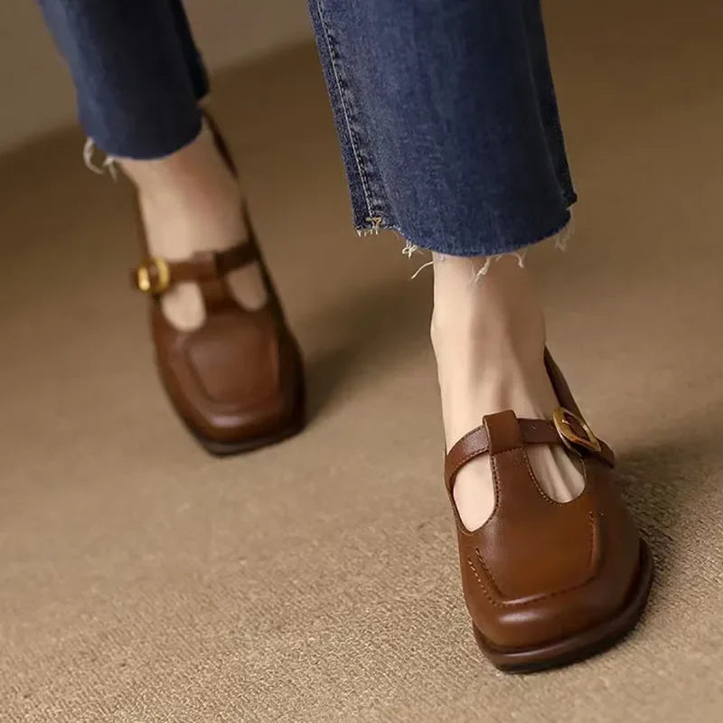 Isabella | Bride en T Talon Bloc Chaussures