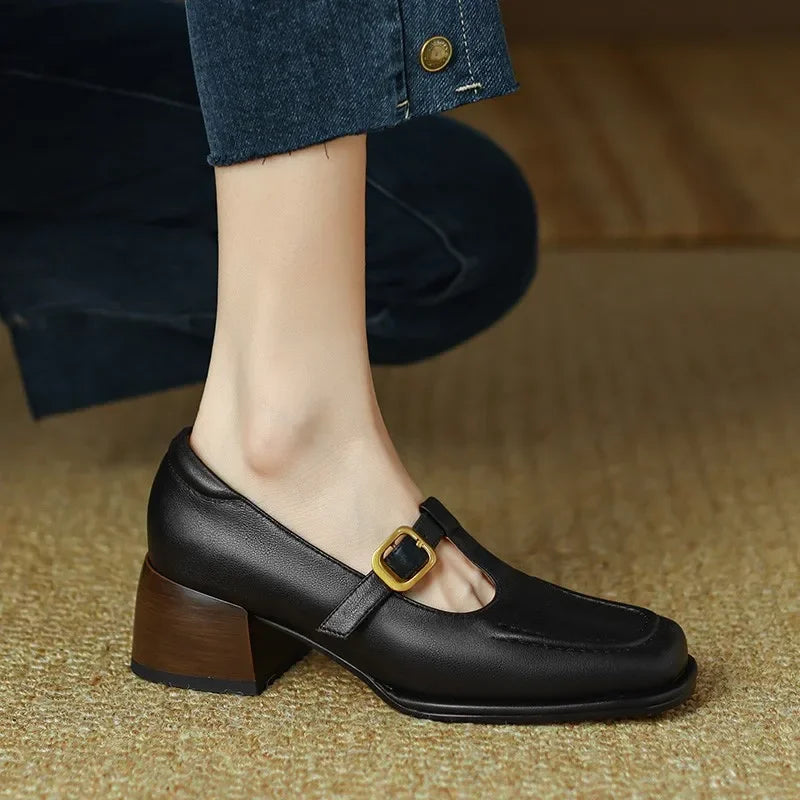 Isabella | Bride en T Talon Bloc Chaussures