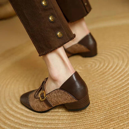 Margot | Vintage Cuir T-Bar Chaussures