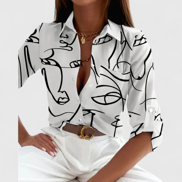 Valentina | Manches Longues Imprimé Blouse