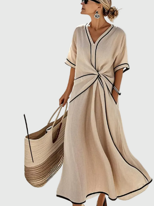 Marina | Coastal Drapé Robe Longue