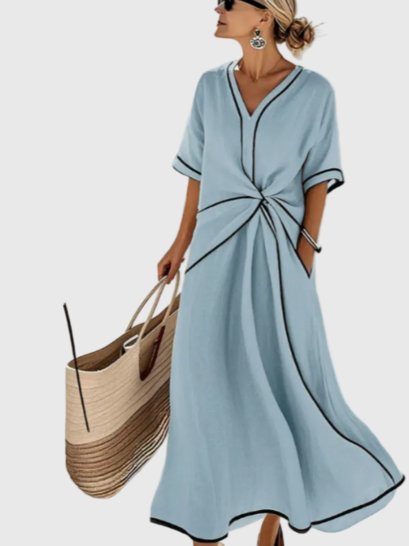 Marina | Coastal Drapé Robe Longue