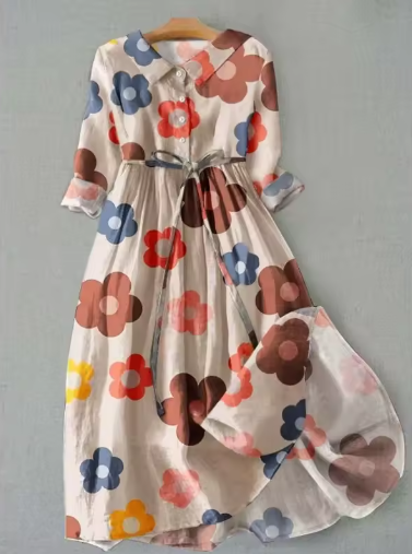 Isabella | Vintage Fleur Boutonnée Robe