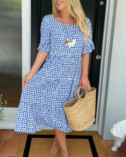 Isabella | Sable Short Sleeve Robe Mi-Longue