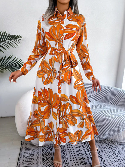 Vivienne | Floral Mi-Longue Robe Chemise