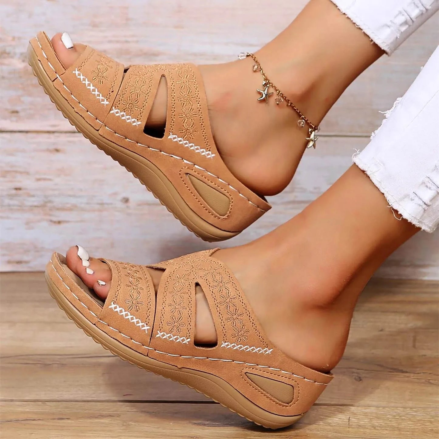 Chloe | Crystal Embellished Sandales Orthopédiques