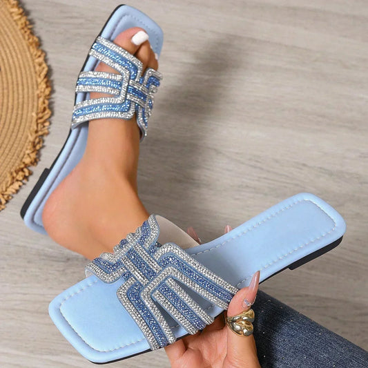 Luna | Rhinestone Slide Sandales
