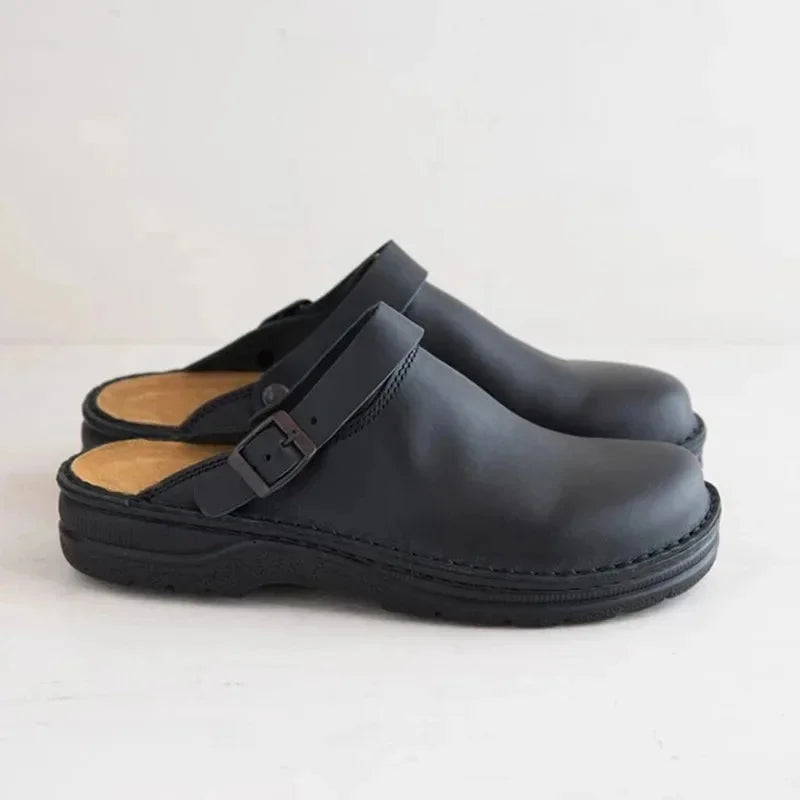 Inès | Mules Ajustables en Cuir
