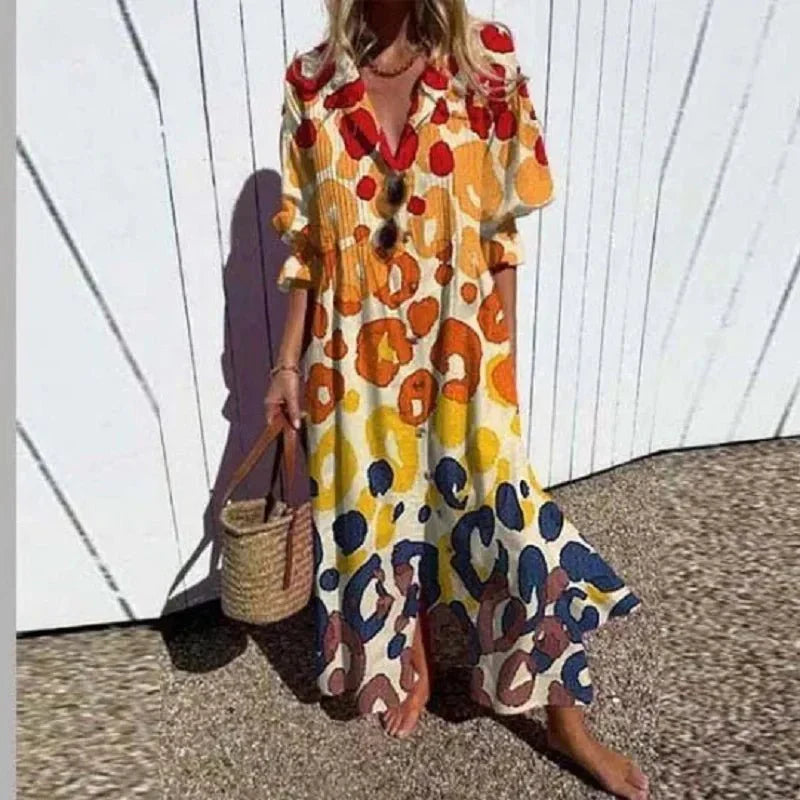 Luna | Bohème À Volants Robe Longue