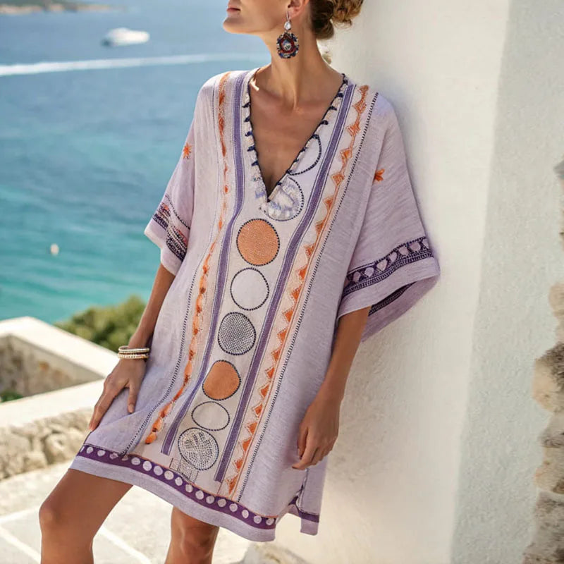 Amélie | Robe Fluide Col V Plage