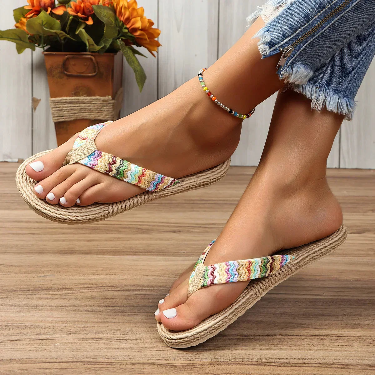 Amelia | Tressé Sandales d'Été