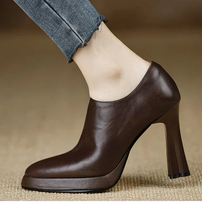Elena | Side-Zip Talon Bloc Escarpins