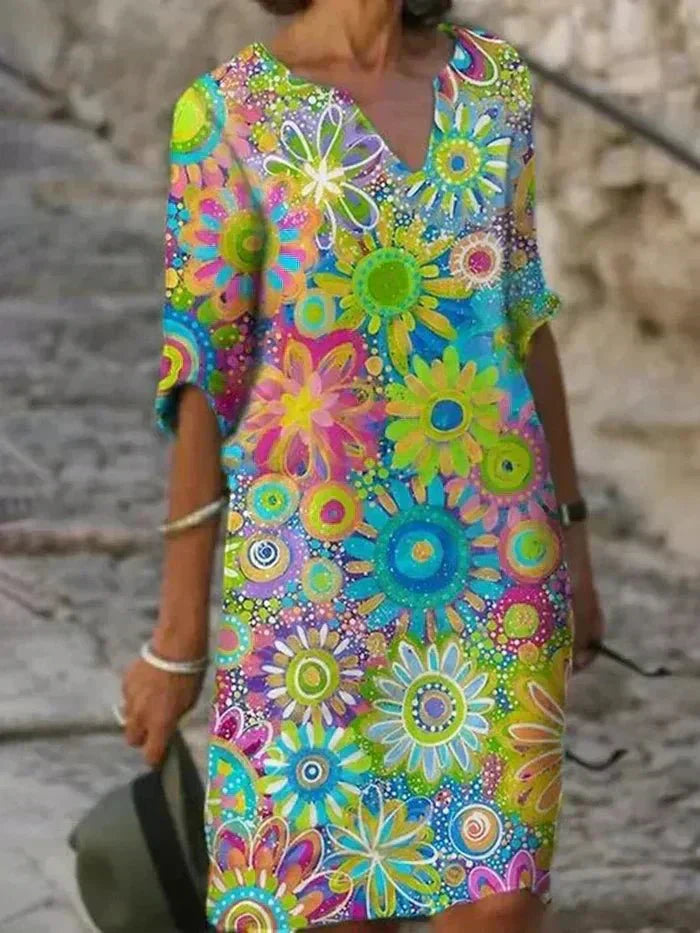 Margot | Robe Midi Florale Éclatante