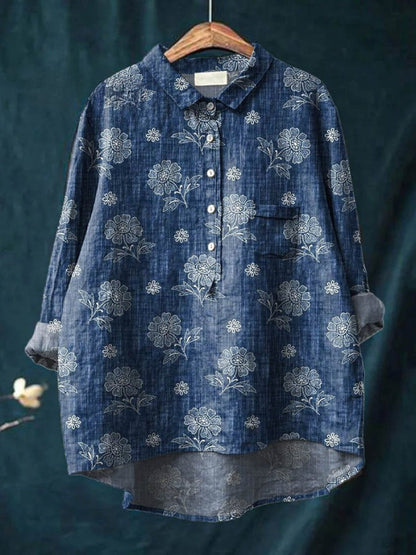 Margot | Chemise Brodée Motifs Floraux
