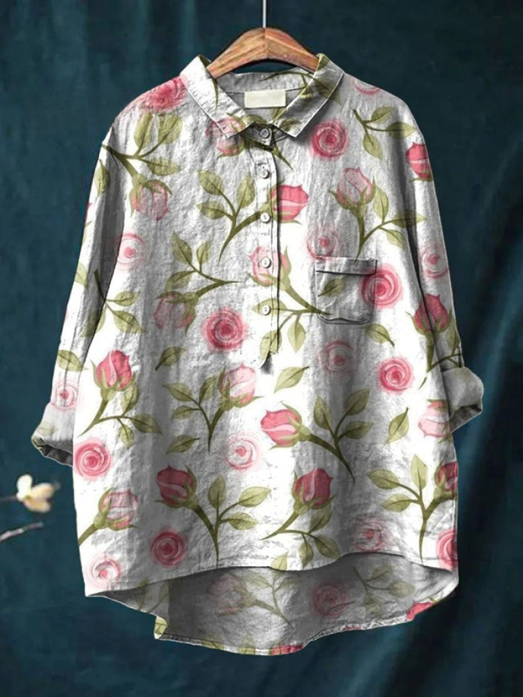 Margot | Chemise Brodée Motifs Floraux