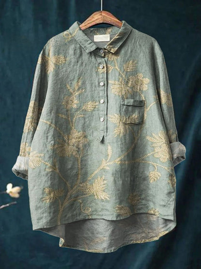 Margot | Chemise Brodée Motifs Floraux
