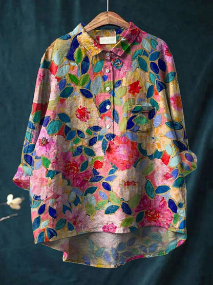 Margot | Chemise Brodée Motifs Floraux