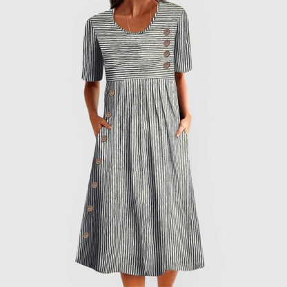 Estelle | Rayé Robe Mi-Longue