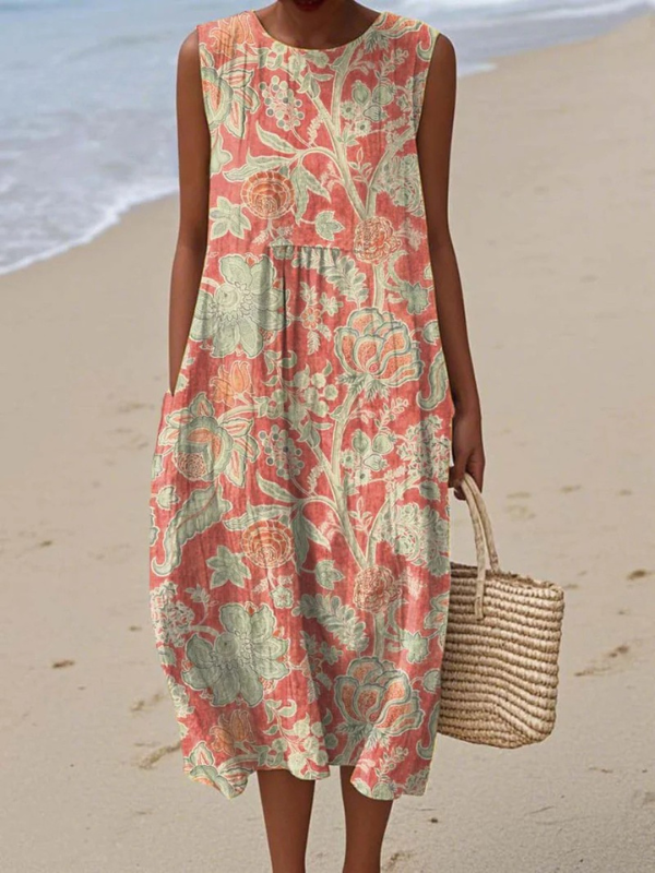 Céleste | Robe Midi Fleurie Fluide